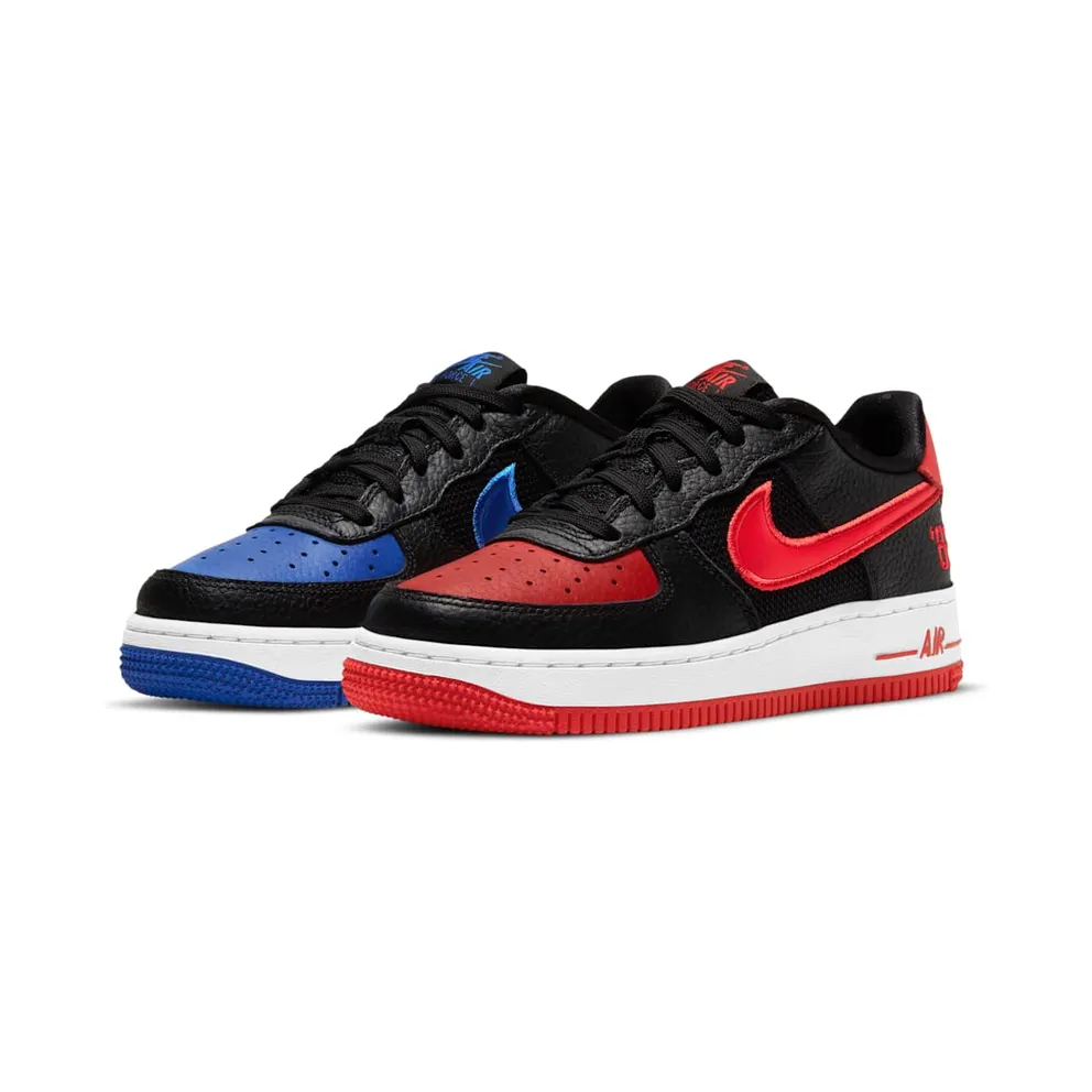 Nike Air Force 1 Low LV8 GS “Black / Chile / Racer Blue” (DH0201-001)
