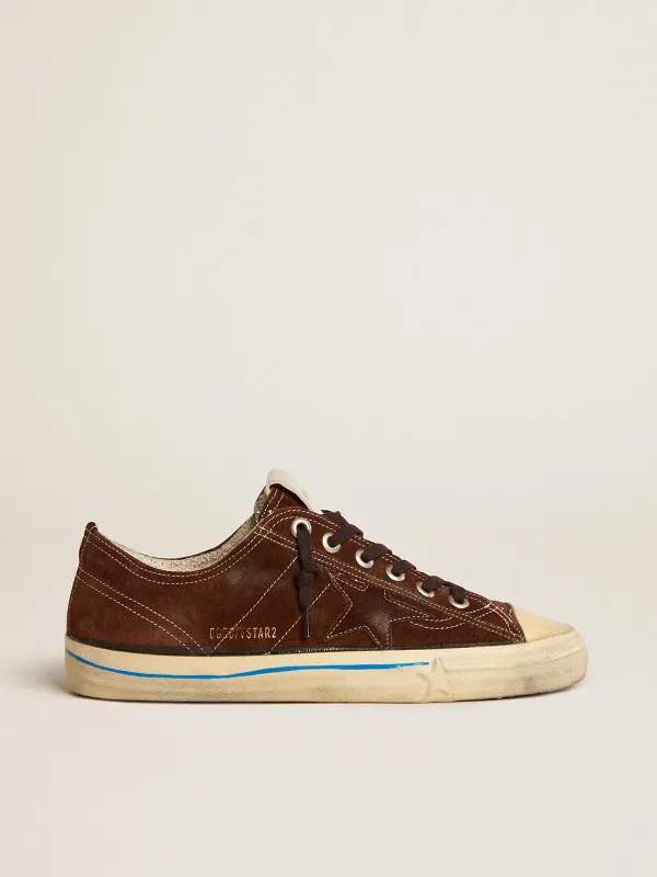 Golden Goose V-Star Ltd In Dark Brown Suede With Tone-On-Tone Star (GMF00129.F003092.55480)