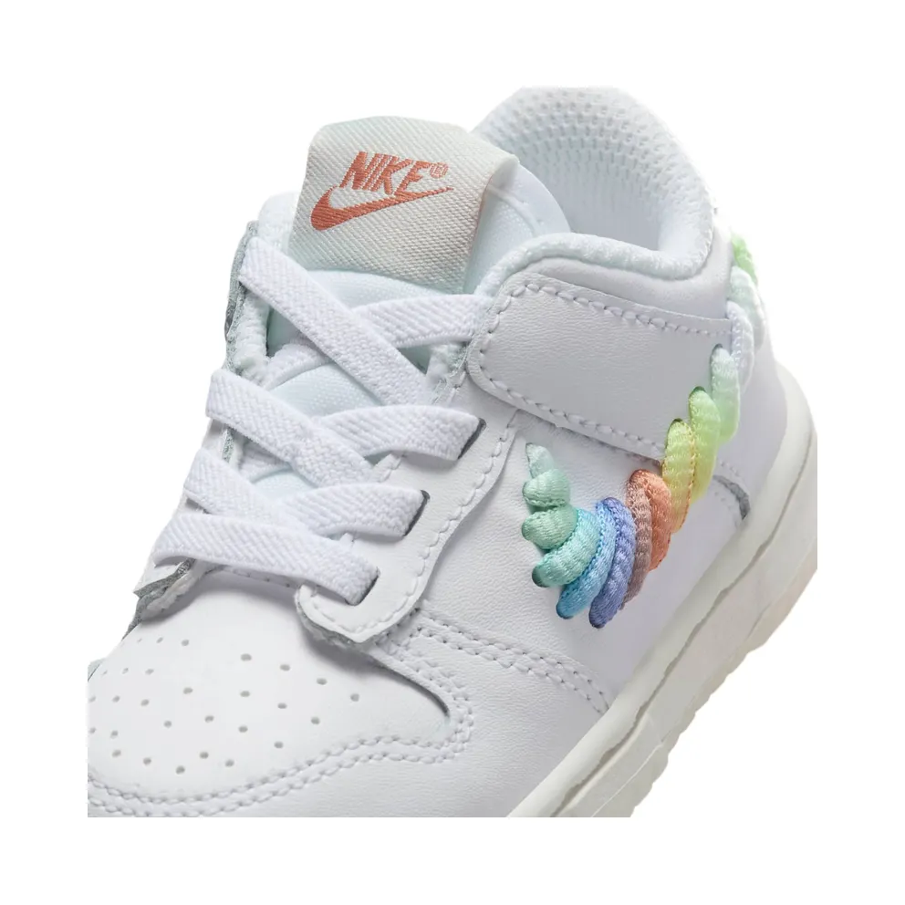 Nike Dunk Low SE Rainbow Lace Swoosh White (FQ1924-100)
