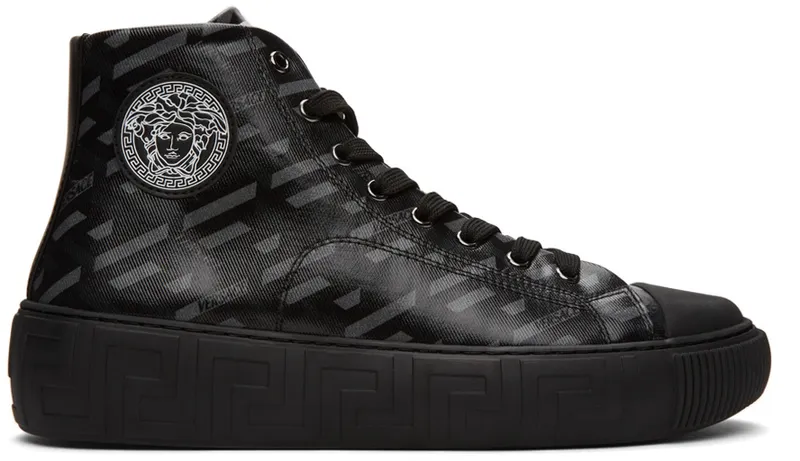 Versace Black & Grey ‘La Greca’ High-Top (DSU8403 1A01726)