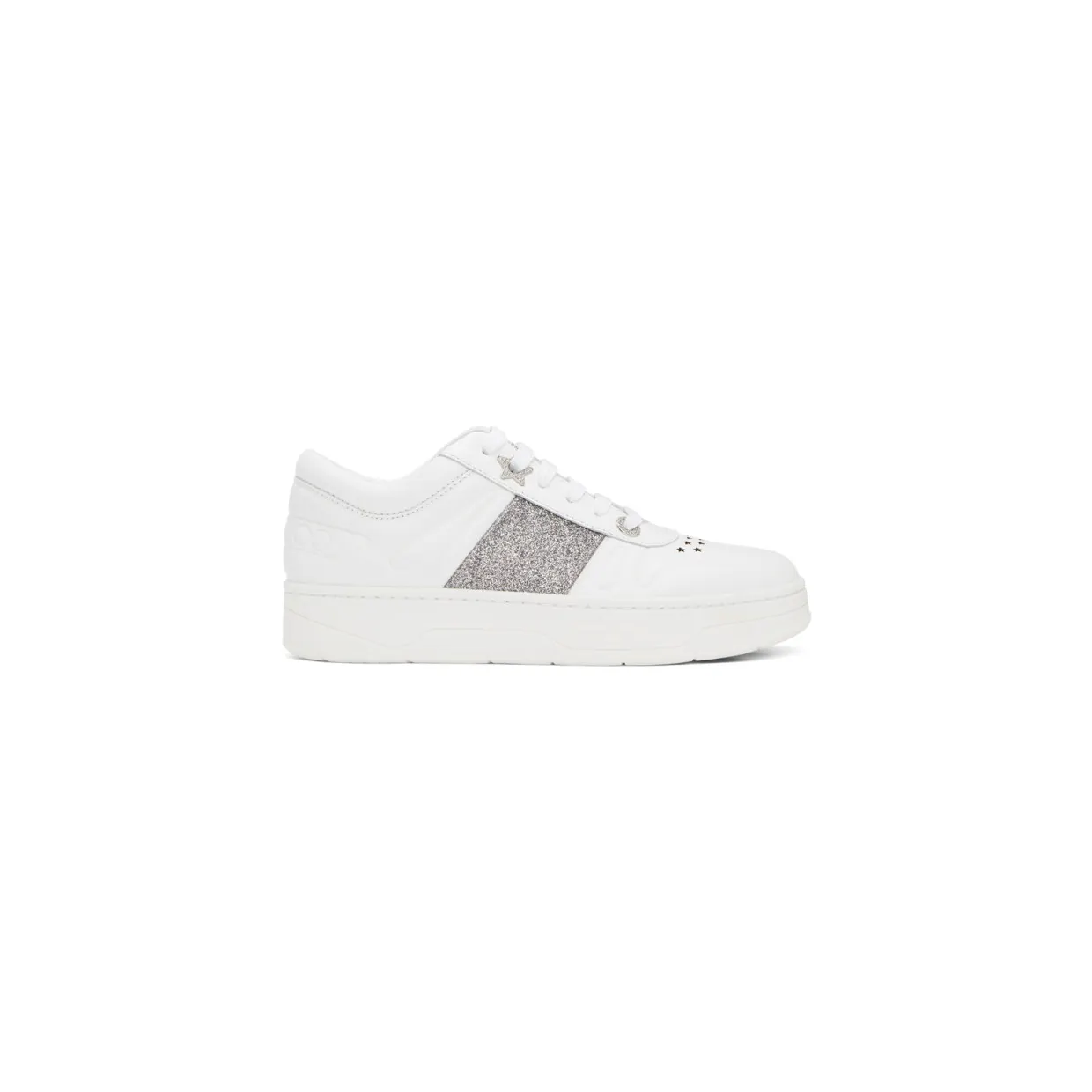 Jimmy Choo White and Silver Hawaii Sneakers (HAWAII/F FAF)