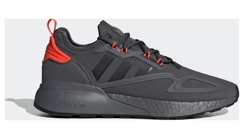 adidas ZX 2K Boost Schuh Grey Six / Core Black / Solar Red (H06576)