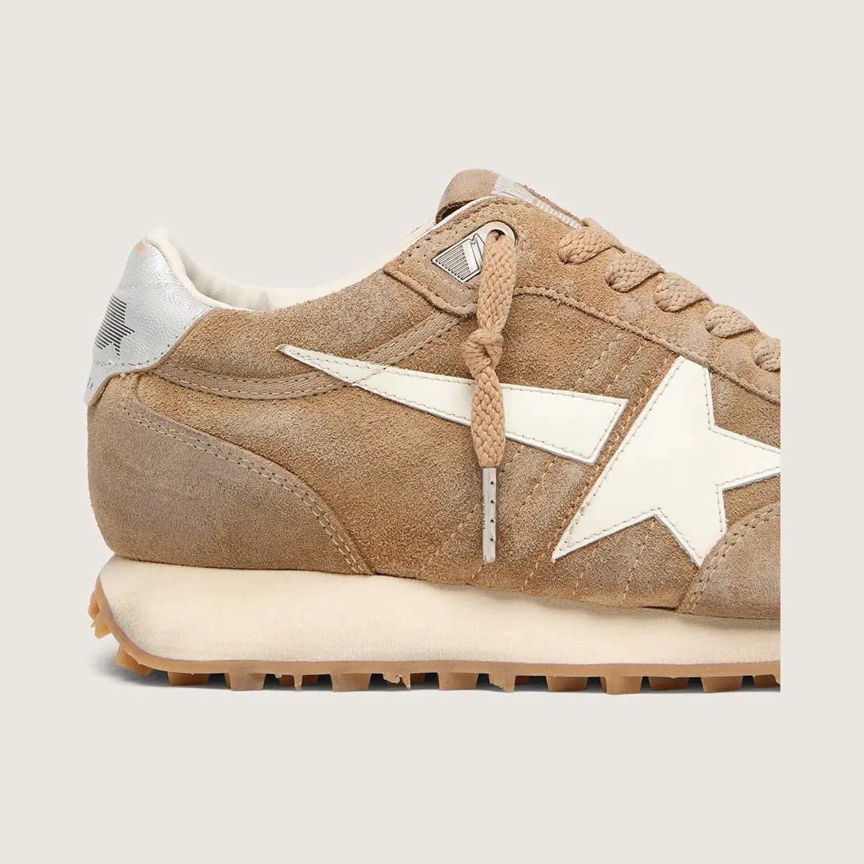 Golden Goose Women’S Marathon In Tobacco Suede With White Star (GWF01071.F008445.55777) (4)