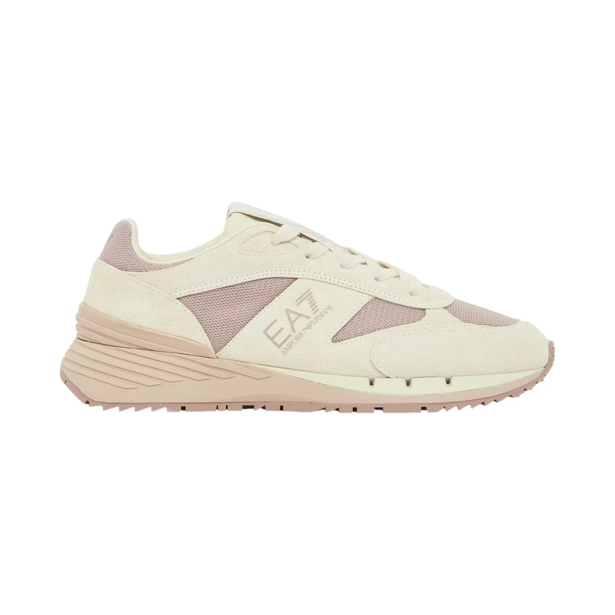 Armani OTG Black and White Tech suede and mesh sneakers Beige (7X000861_AF27961_M0457)