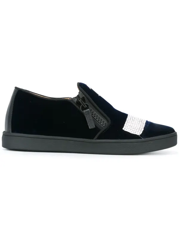 Giuseppe Zanotti Slip-On-Sneakers in Samtoptik – Schwarz (RW6155002)