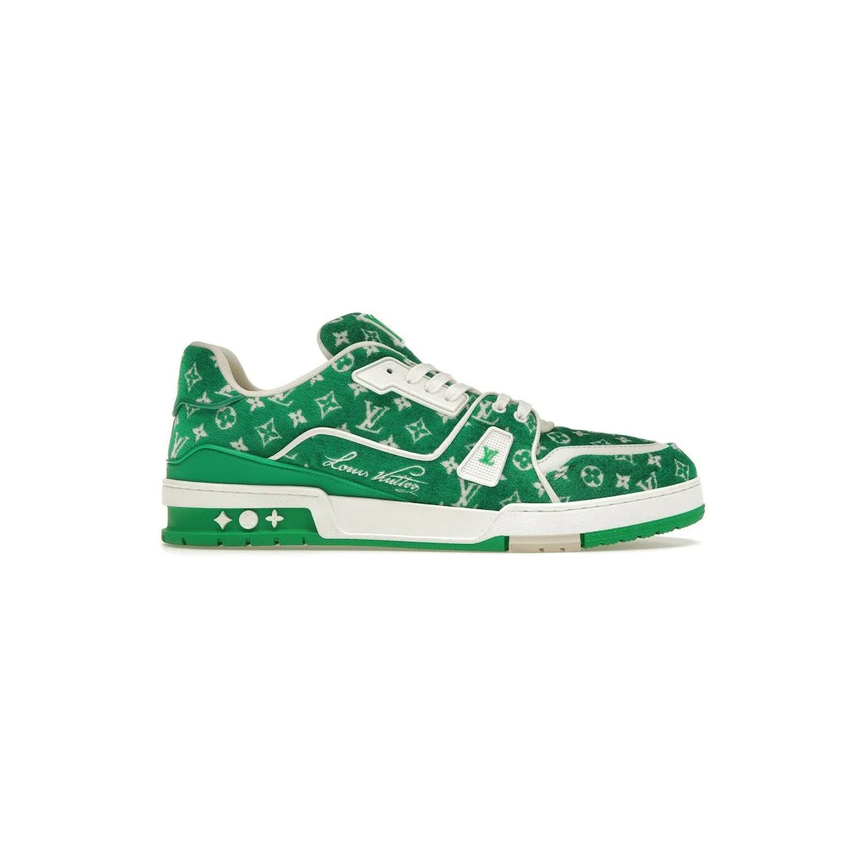 Louis Vuitton Trainer Green Monogram Textile (1ABFSA)