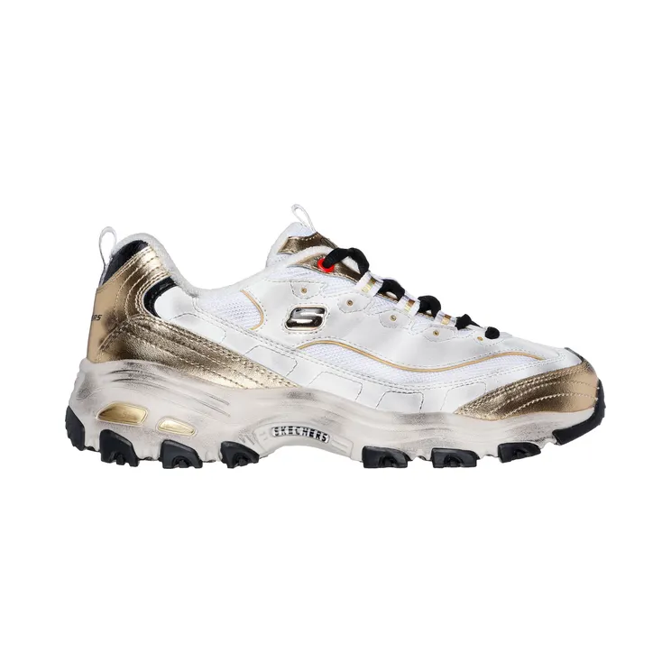 Skechers D’Lites Vintage Vision “White / Black / Gold (150245 Wbgd)” (150245WBGD)