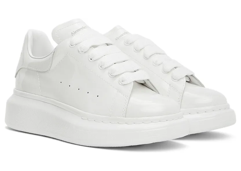 Alexander McQueen Kids White Glitter Oversized Sneakers (687061WHYC2) (4)