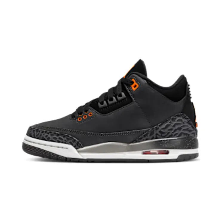 Air Jordan 3 GS Fear Pack “Night Stadium / Black / Flat Pewter / Total Orange” (DM0967-080)