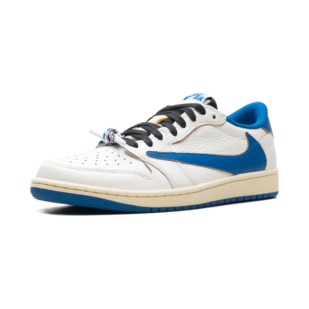 Jordan x Fragment Design Air Jordan 1 Low “Sail/Black/Muslin/Military Blue” (DM7866-104)