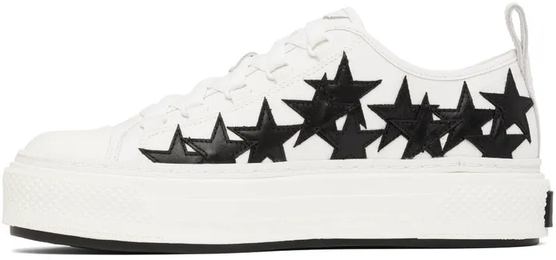 AMIRI White & Black Stars Court Low-Top Sneakers (PF22MFS014-111)