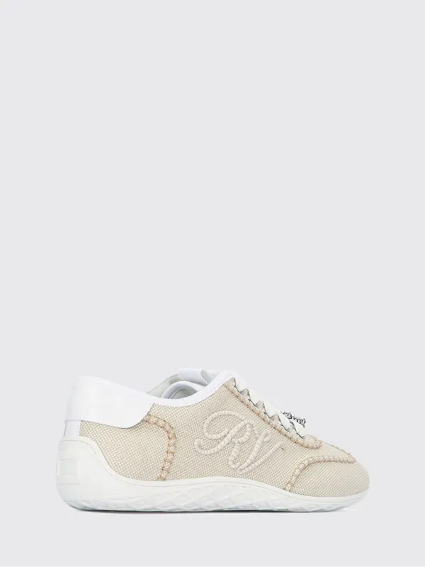 Roger Vivier Viv’ Up Low-Top Canvas Sneakers with Embroidered Monogram Natural (RVW79344890V8KXAG) (2)