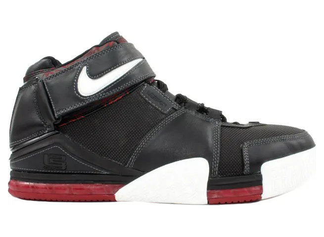 Nike Zoom LeBron 2 ‘Black Crimson’ Black/White-Metallic Silver-Varsity Red (309378-011)