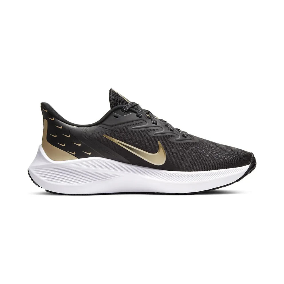 Nike Zoom Winflo 7 Premium “Black / Particle Grey / Metallic Gold Grain” (CV0140-001)