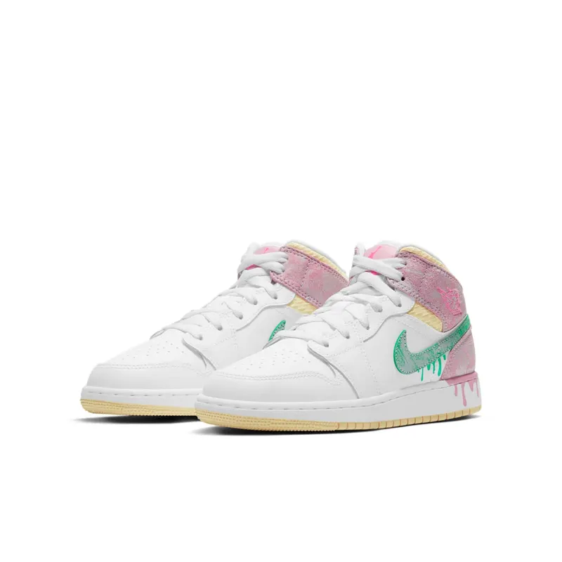 Air Jordan 1 Mid Paint Drip (GS) (DD1666-100)