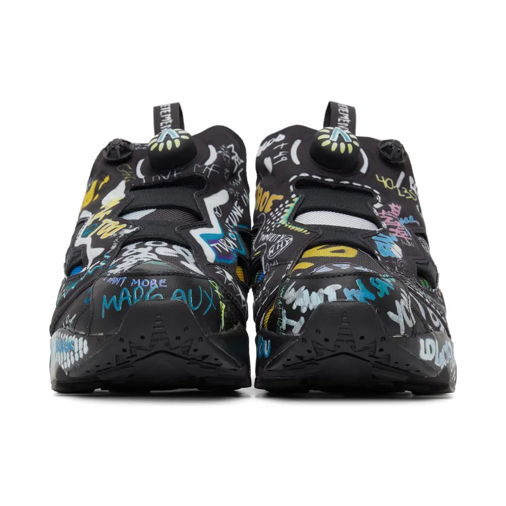 VETEMENTS Black Reebok Edition Instapump Fury Black Graff (UA52SN100B)