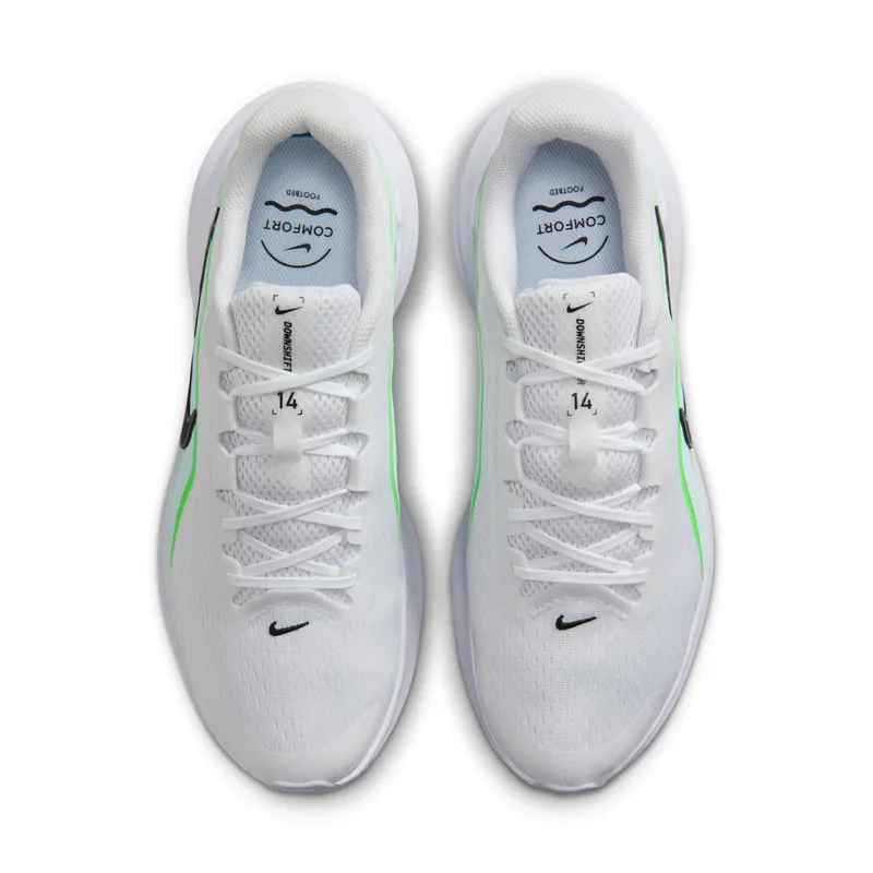 Nike Downshifter 14 White Glacier Blue Green Strike (IB1895-100)