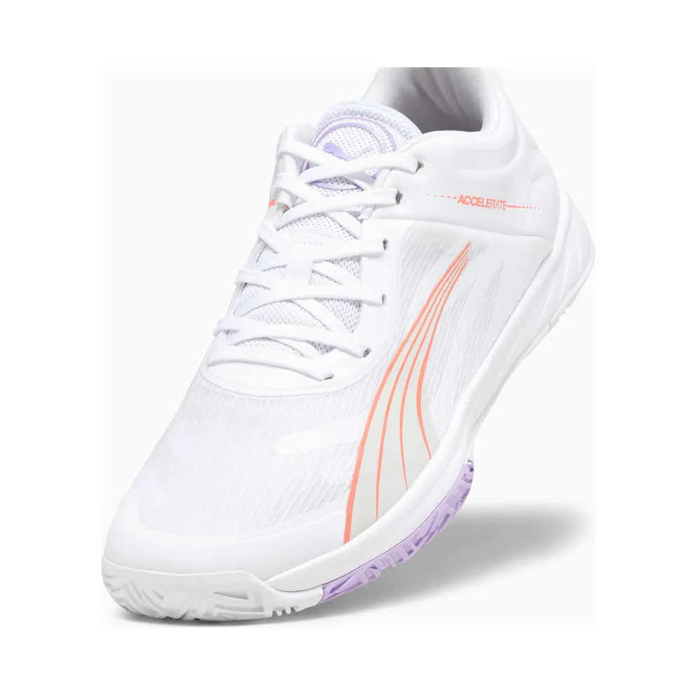 Puma Accelerate Turbo W+ Indoor Shoes White/Pink/Grey (107474-01)