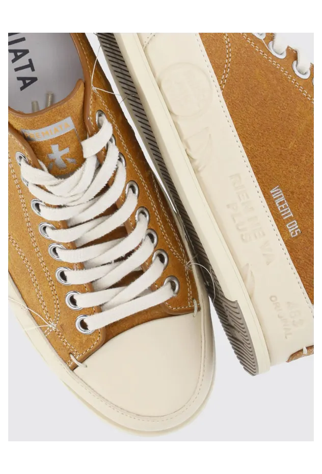 Premiata Vince Calf Leather Low-Top Sneakers with Rubber Toe Ocher (VINCE015OCRA) (3)