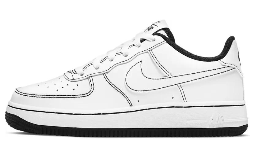 Nike Air Force 1 Low ’07 GS “Contrast Stitching – White / Black” (CW1575-104)