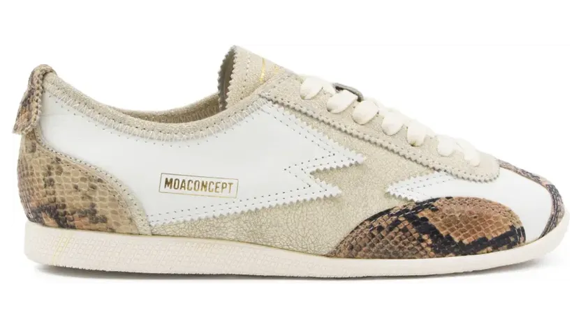 MOA CONCEPT Sneakers met slangenleer-effect – Beige (IK298)