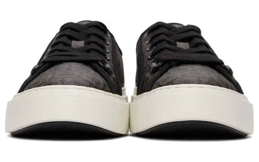 Salvatore Ferragamo Grey & Black Gancini Sneakers (717990 02B342003) (2)