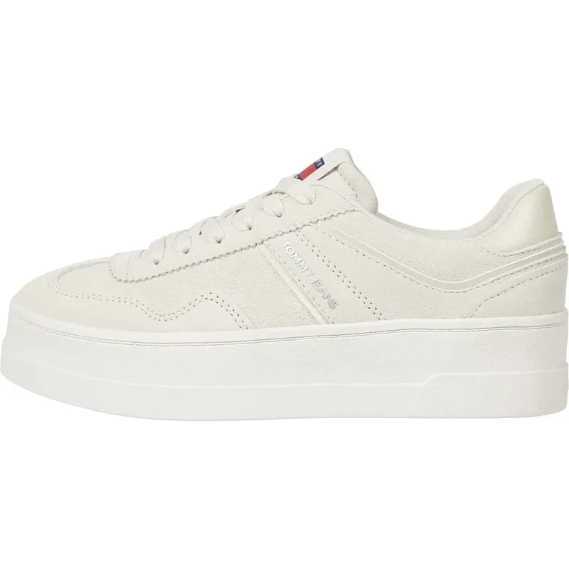 Tommy Hilfiger – The Greenwich Suede Platform Trainers – Women – Shoes – Beige (EN0EN02676-ACG)