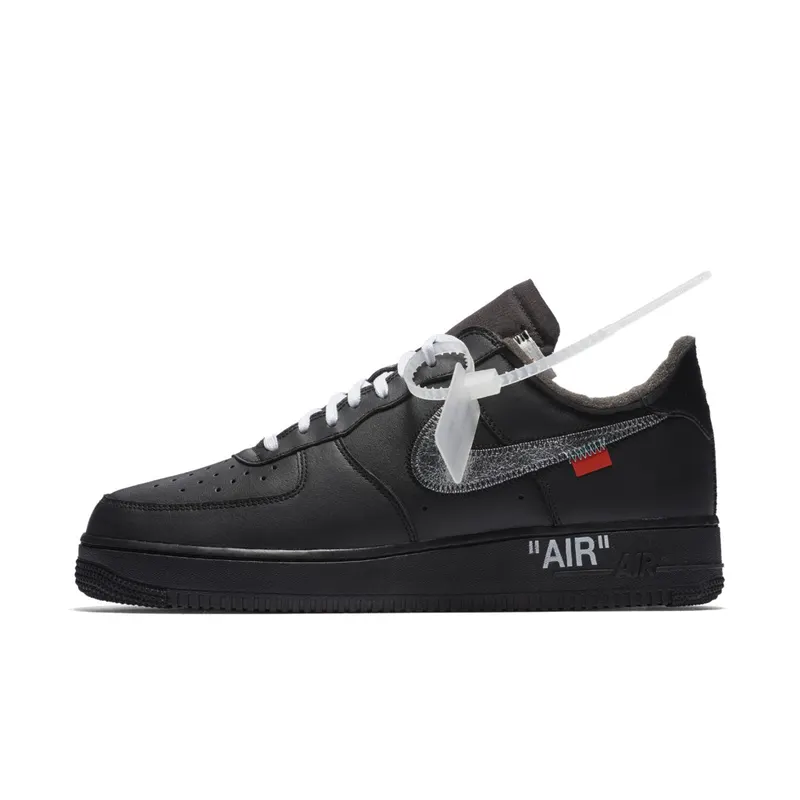Nike Air Force 1 ’07 Virgil x MoMA (No Socks) Black/Metallic Silver-Black (AV5210-001)