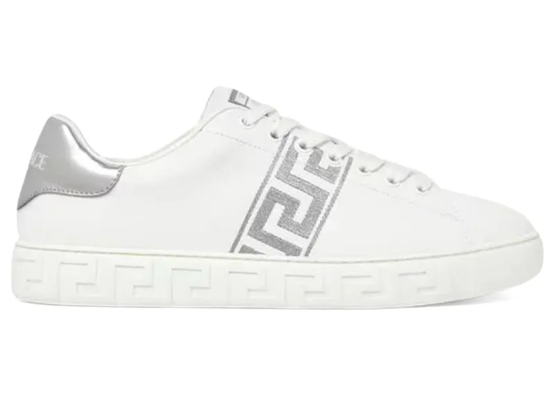 Versace Greca Embroidered White Silver Palladium (1014460-1A10734-2W27P)