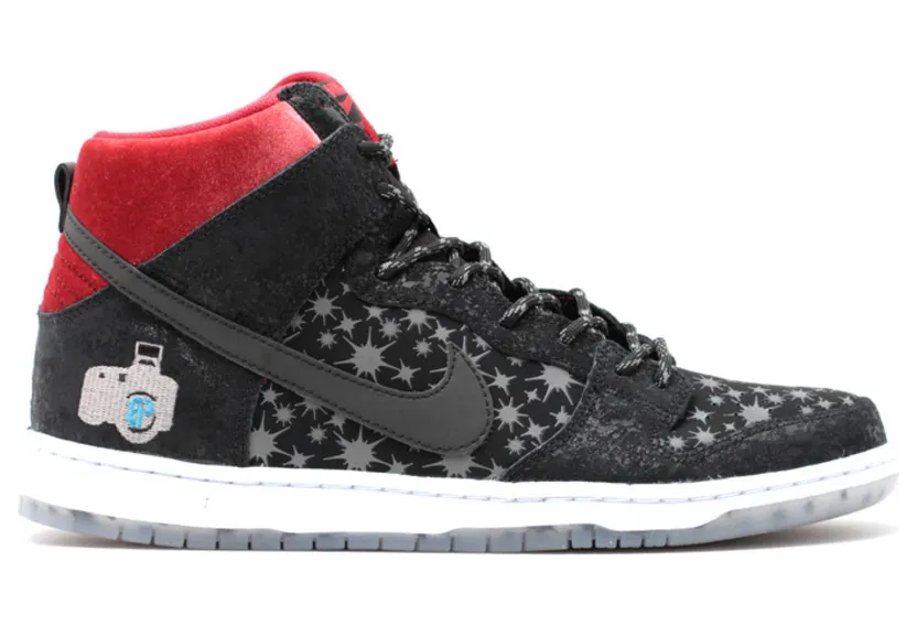 Nike Dunk High Prem SB BP QS ‘Paparazzi’ Black/Black-Valiant Red (707424-026)
