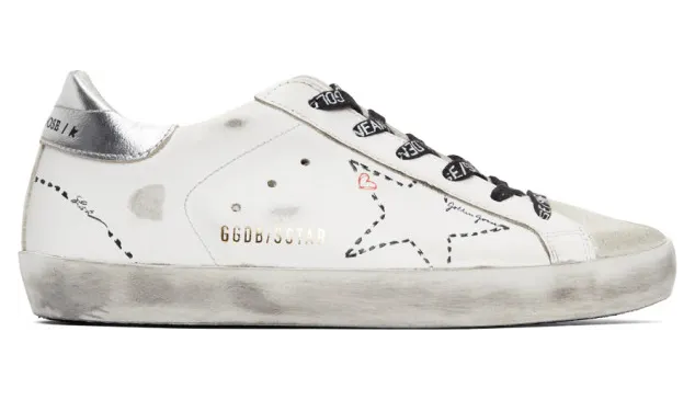 Golden Goose White and Silver Superstar Sneakers (F00101.F000127.10212)