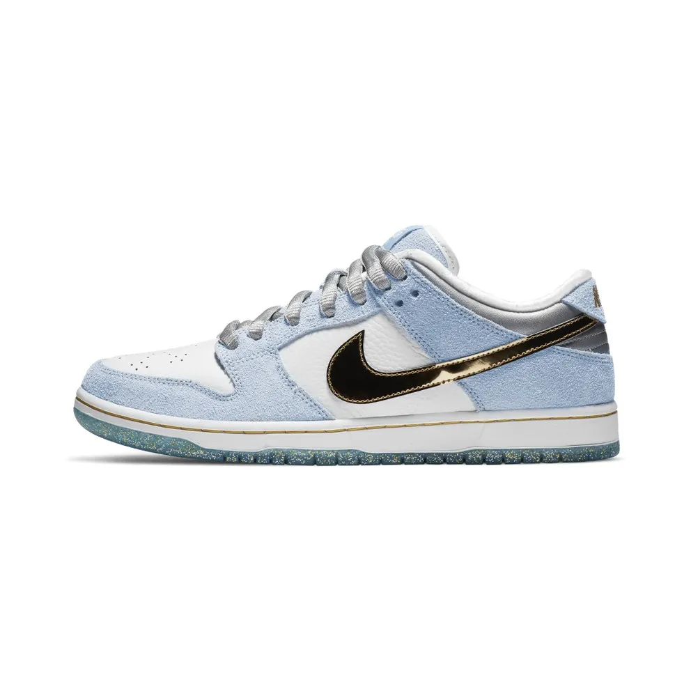 Nike SB Dunk Low Sean Cliver (Special Box) Ice Blue/White-Metallic Gold-Metallic Silver (DC9936-100)