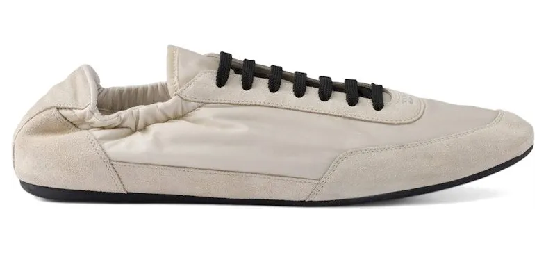 Prada Collapse Sneakers Re-Nylon Suede Elasticized Ivory (2EG479_D7C_F0304_F_G001)