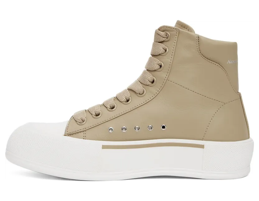 Alexander McQueen Beige High-Top Sneakers (682401WIB63) (3)