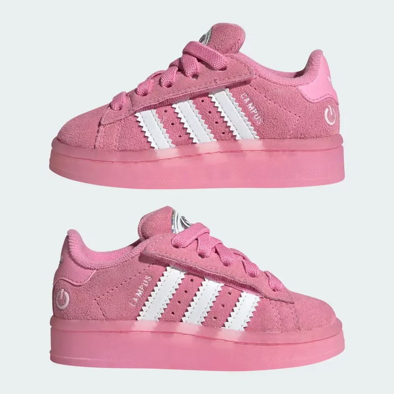 Adidas Campus 00s Led Lights Comfort Closure Elastic Lace Sneakers Kids Bliss Pink / Cloud White / Clear Pink (JS1283)