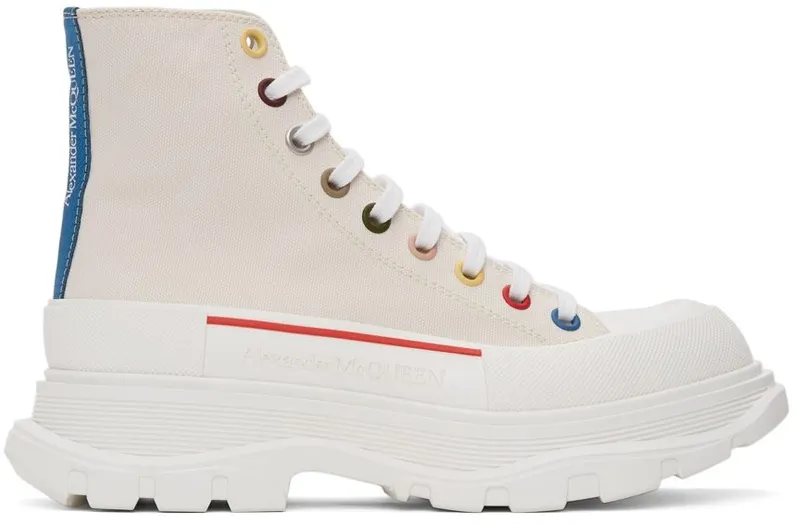 Alexander McQueen White Tread Slick High (604254W4MVG)