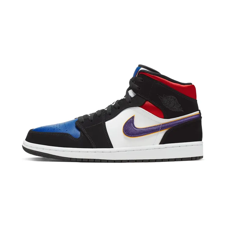 Air Jordan 1 Mid SE Rivals “Black / White / Gym Red / Field Purple” (852542-005)