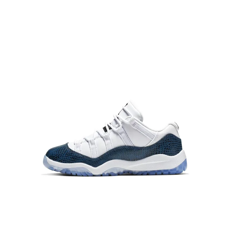Jordan 11 Retro Low Snake Navy 2019 (PS) White/Black-Navy (CD6848-102)