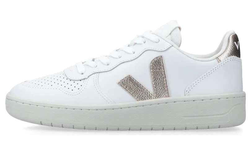 VEJA V-10 Prime Leather (weiß / gold) – VI0220737