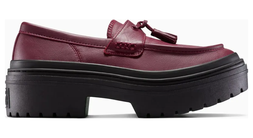 Converse Chuck Taylor All Star Lugged Heel Loafer Platform Leather Deep Bordeaux/Deep Bordeaux (A14708C)
