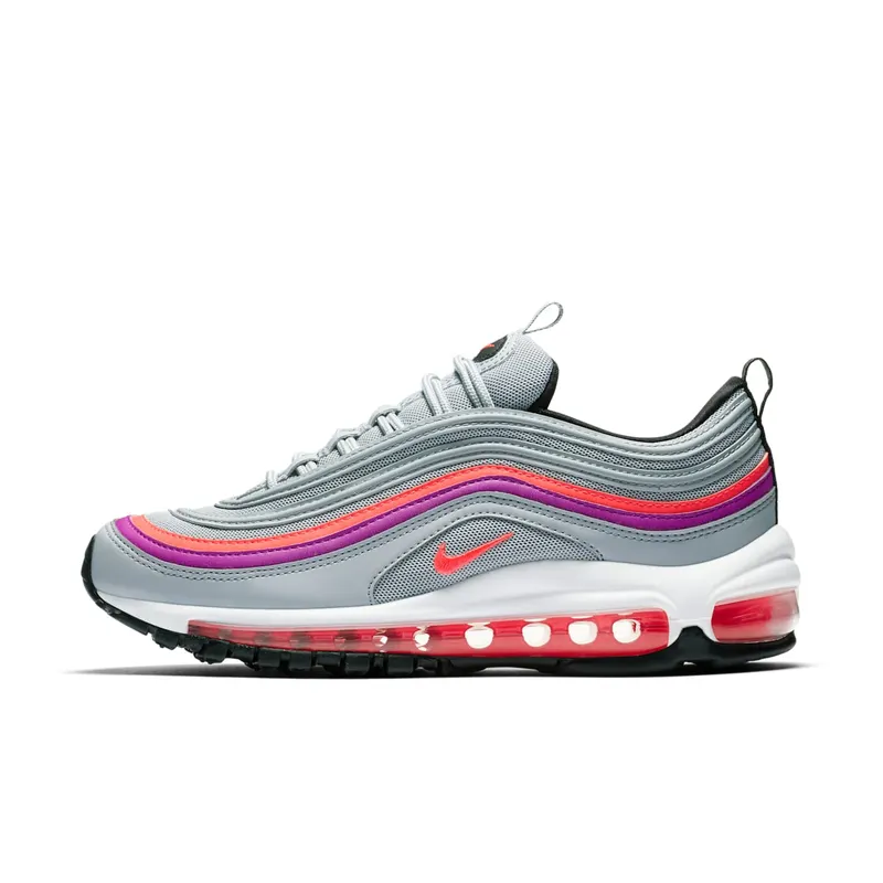 Nike Air Max 97 Wolf Grey Solar Red Vivid Purple (W) Wolf Grey/Solar Red-Vivid Purple (921733-009)