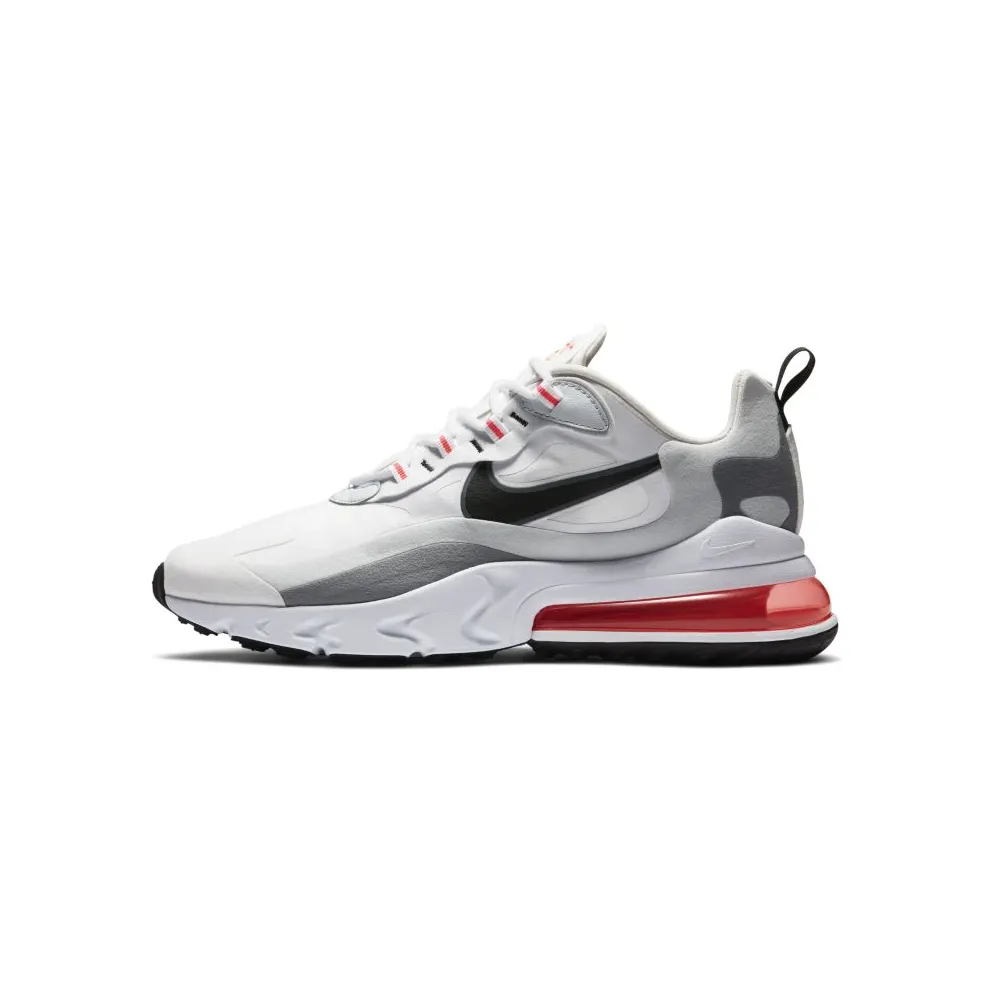 Nike Air Max 270 React “White / Flash Crimson / Cool Grey / Black” (CT1280-100)