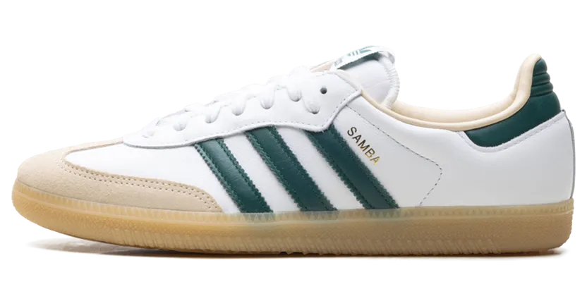 Adidas Samba OG “White Collegiate Green”: de gouden gum-combi