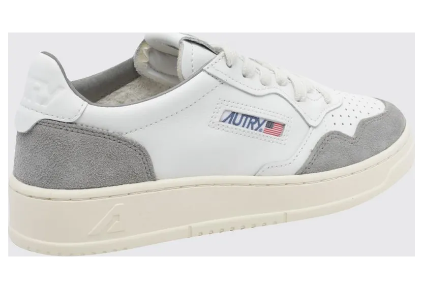 Autry Medalist Low Bicolor Leather Sneakers with Perforated Toe Ivory (AULWFT15) (2)