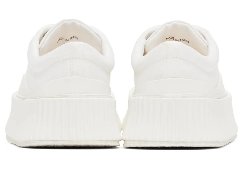 Jil Sander White Canvas Platform Sneakers (J32WS0018_P4868) (2)