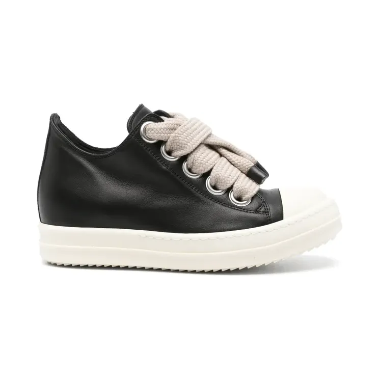 Rick Owens Leren met oversized veters “Black” (RP02F5883LCOW2)