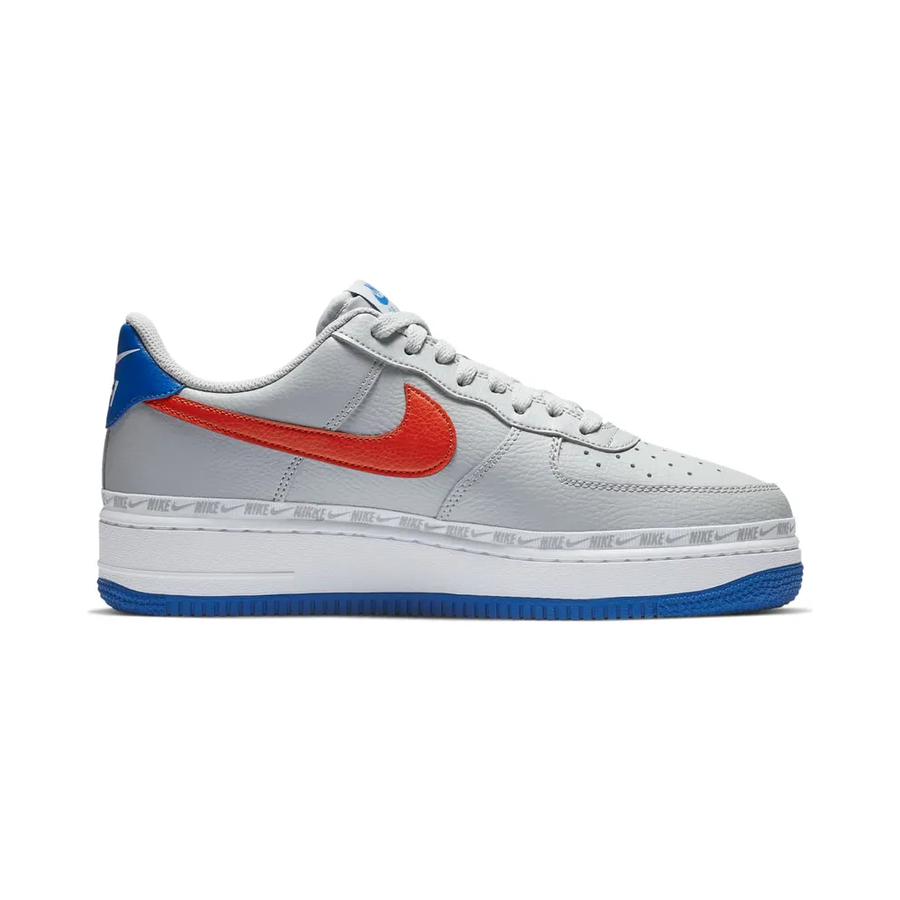 Nike Air Force 1 Low Overbranding Grey Blue “Wolf Grey / Game Royal / Habanero Red” (CD7339-001)
