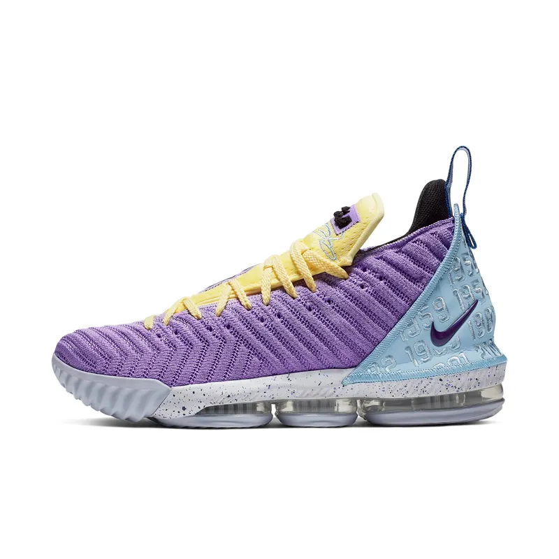 Nike LeBron 16 Lakers Championships Atomic Violet/Bicycle Yellow-Half Blue (CK4765-500)