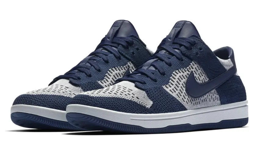 Nike Dunk Low Flyknit College Navy Pure Platinum
