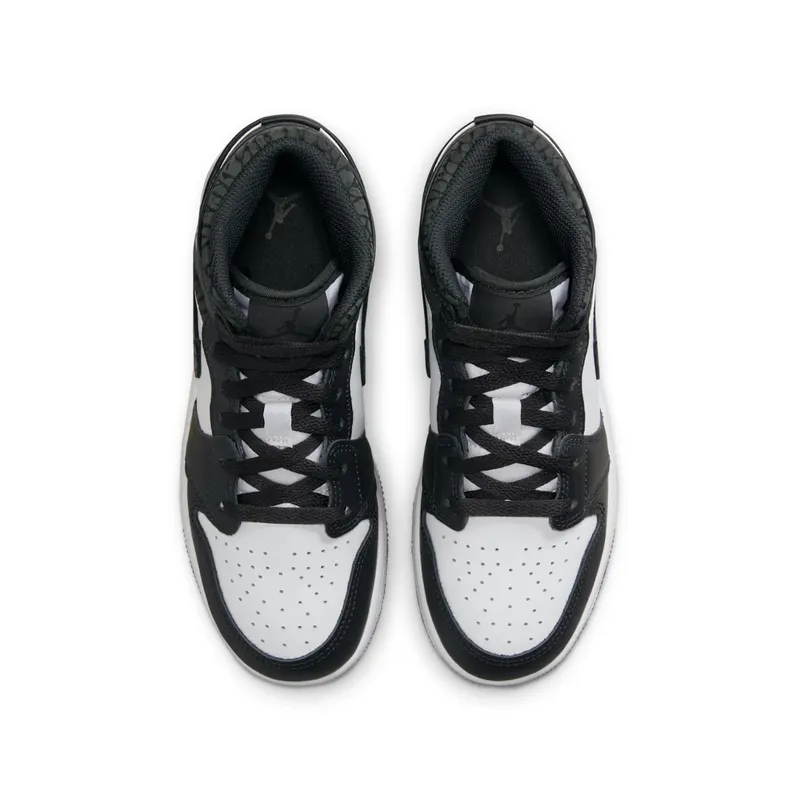 Nike Air Jordan 1 Mid SE Elephant Print Black (GS) (FB9909-001)
